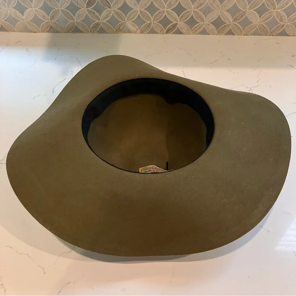 Vintage Scala Collezione Floppy Wide Brown Green Floppy Brim Hat 100% Wool OS - Picture 9 of 11